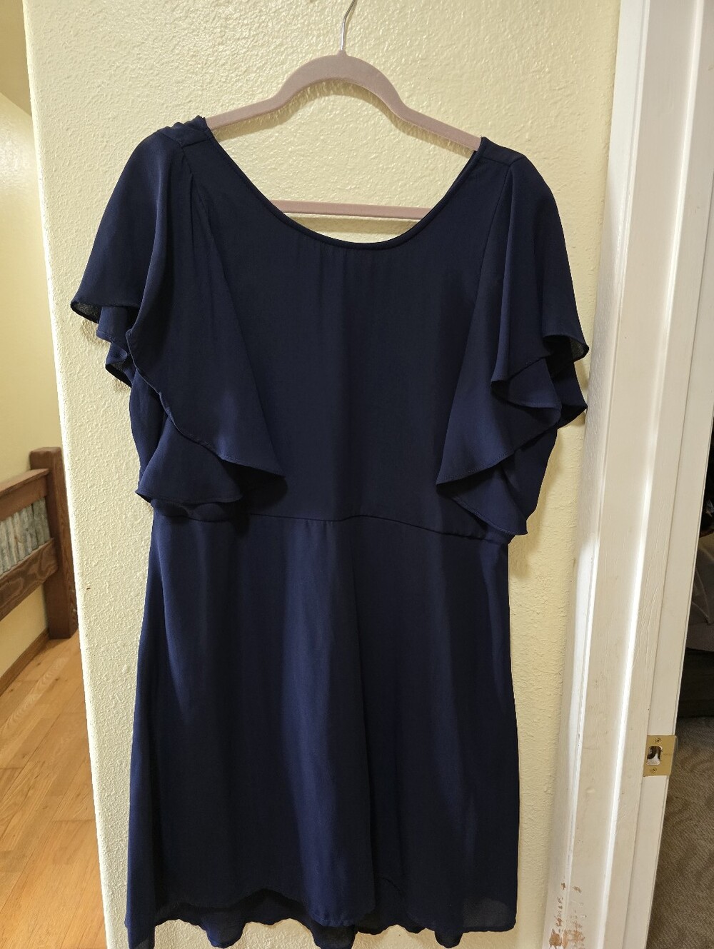Maurices Women's Navy Ruffle Sleeve Dress